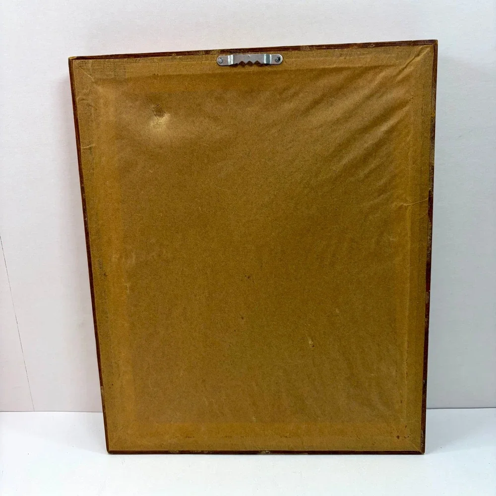 Vtg Framed Calligraphy Art We Feel What We Feel Brown Wood Frame Unbranded Good